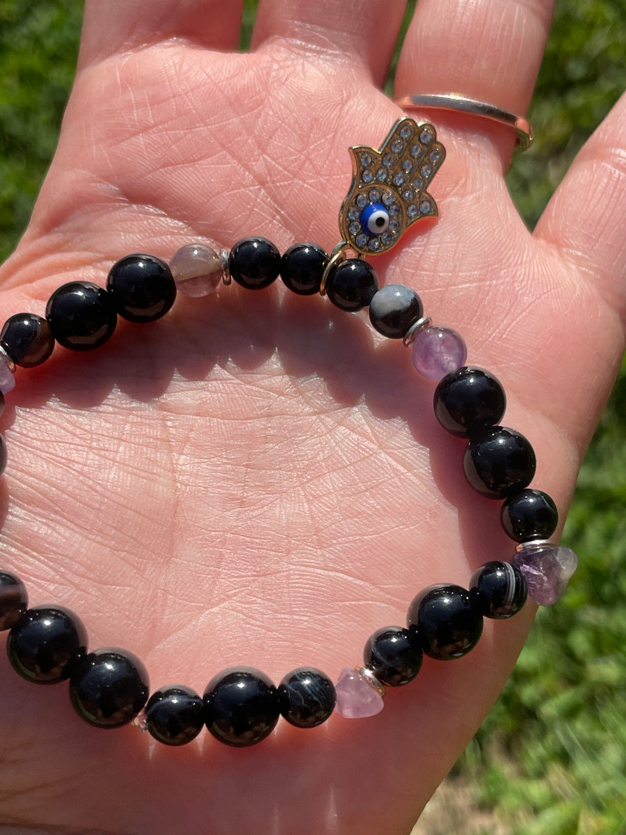 Evil eye bracelet protection and stress relief