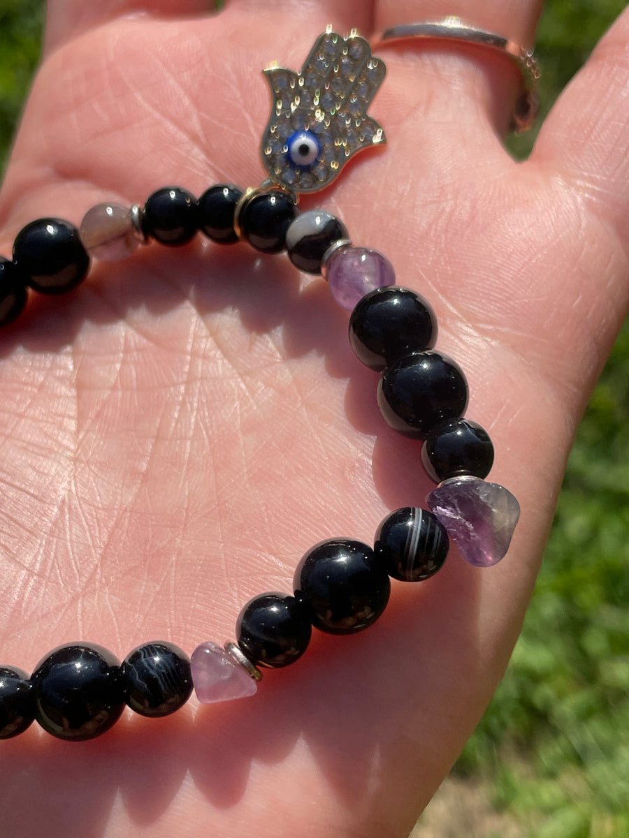 Evil eye bracelet protection and stress relief