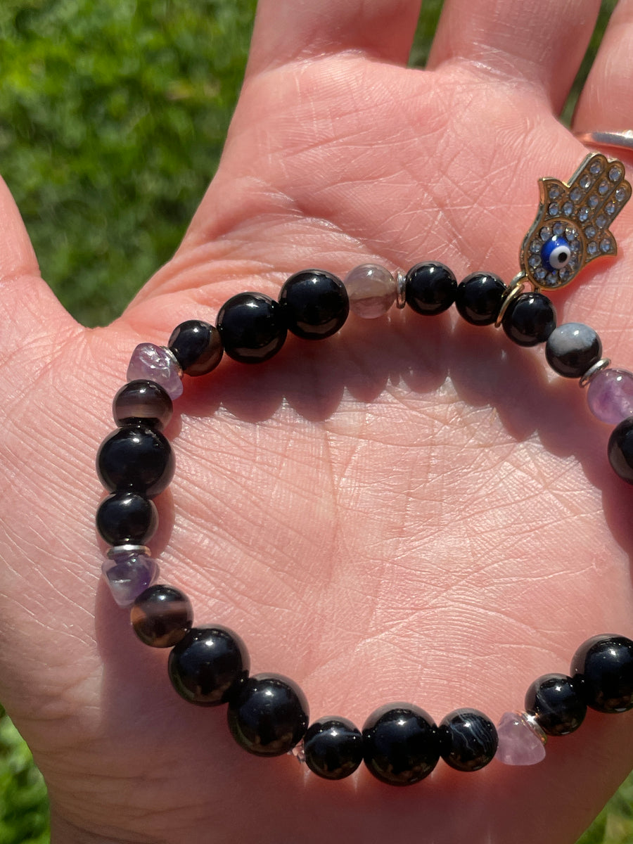 Evil eye bracelet protection and stress relief