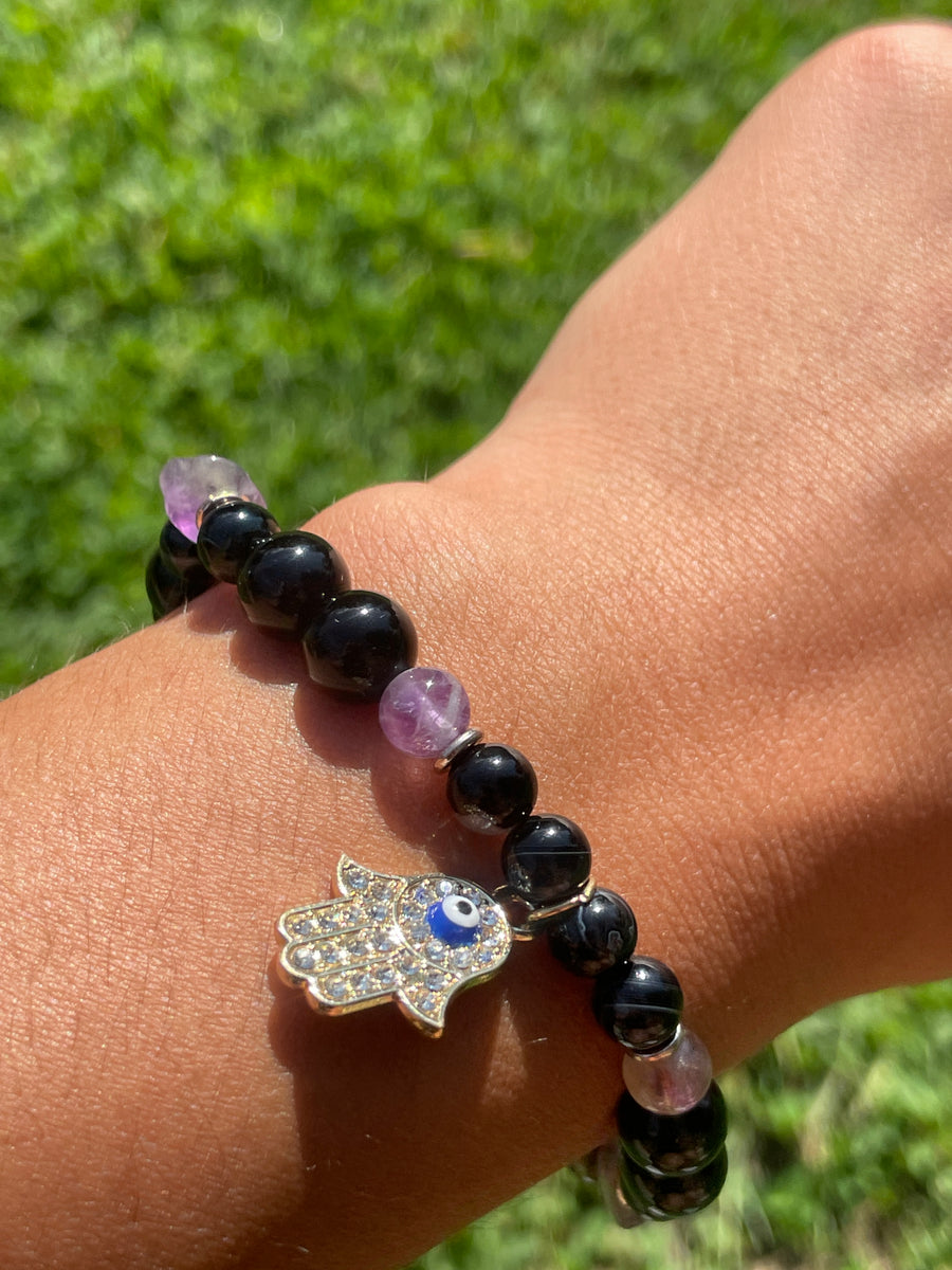 Evil eye bracelet protection and stress relief