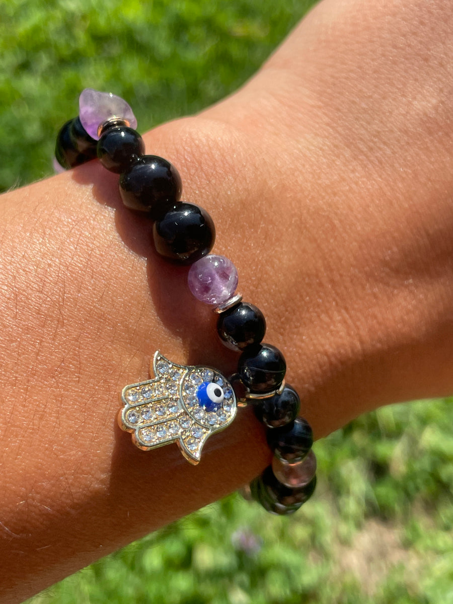 Evil eye bracelet protection and stress relief