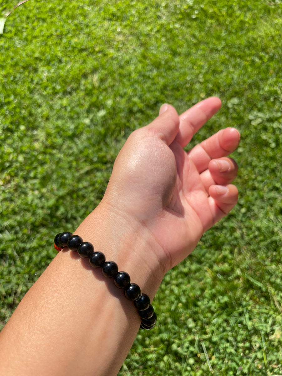 Tigers eye carnelian and black obsidian protection bracelet handmade