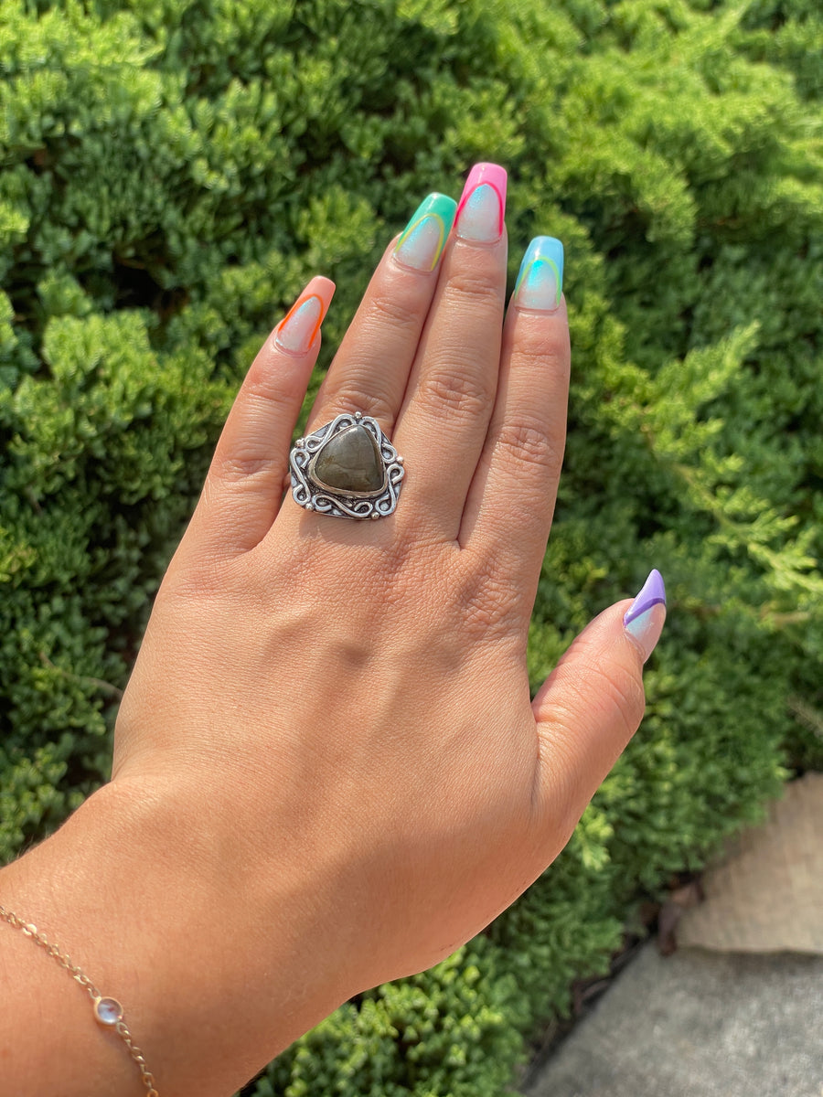 Labradorite Sterling silver ring size 7.5