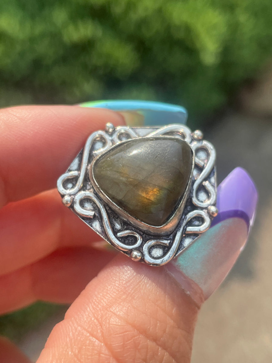 Labradorite Sterling silver ring size 7.5