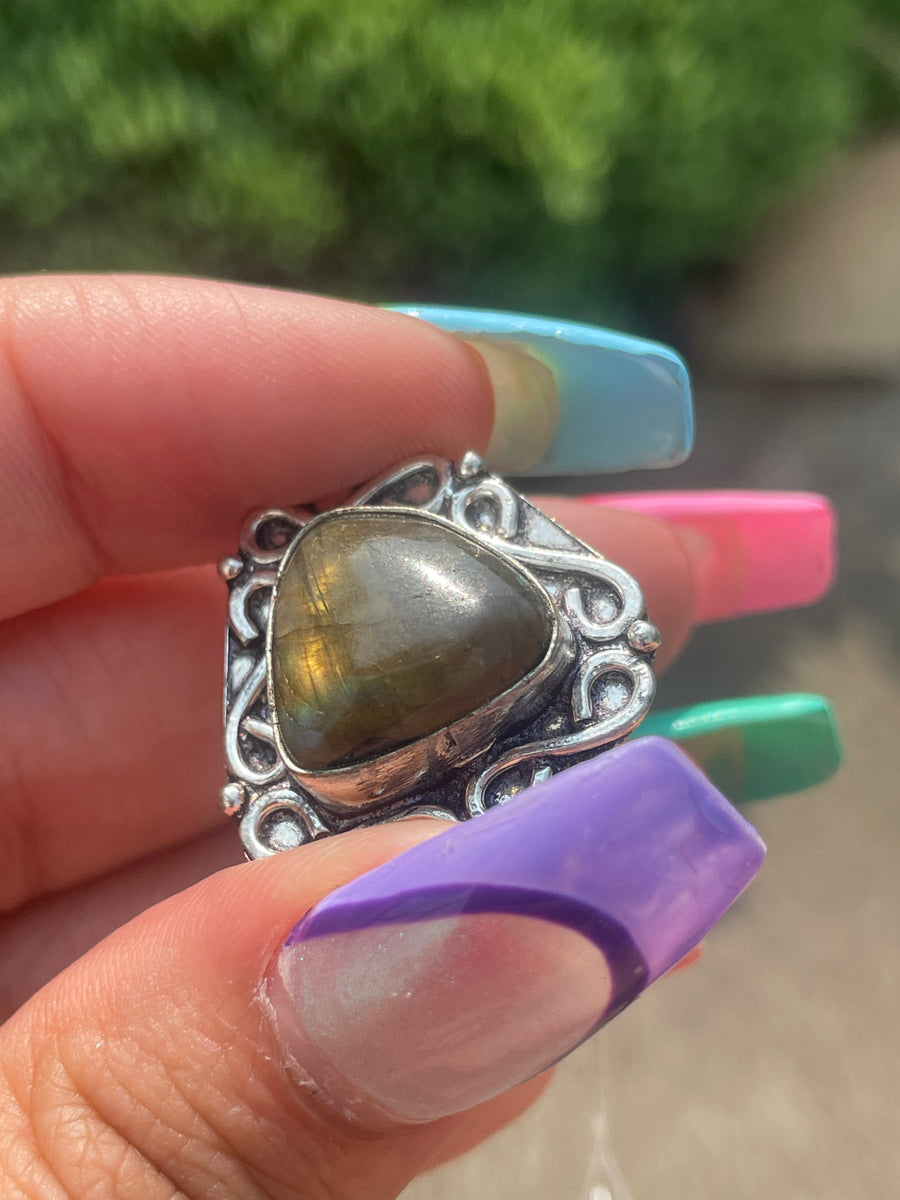 Labradorite Sterling silver ring size 7.5