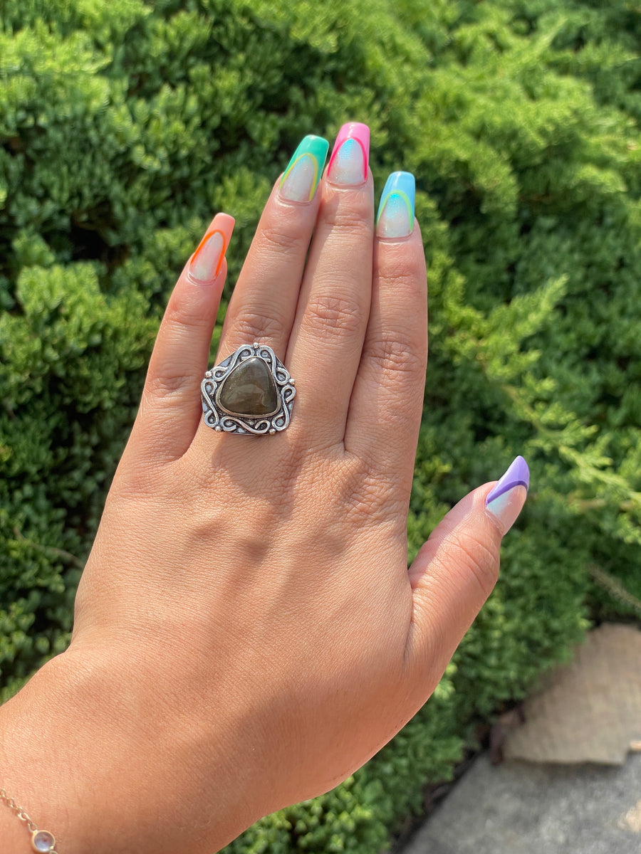 Labradorite Sterling silver ring size 7.5