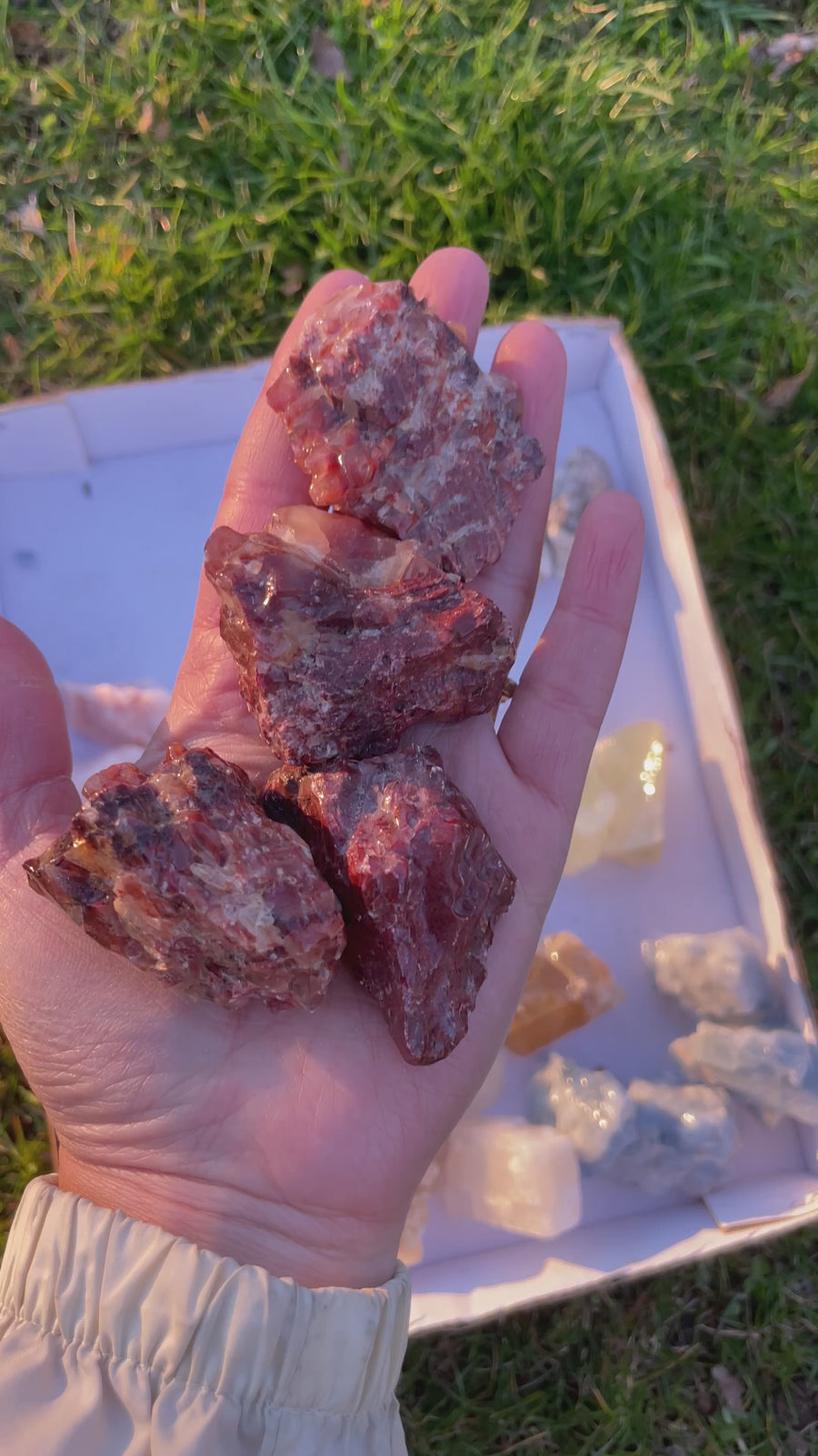 Red Calcite raw