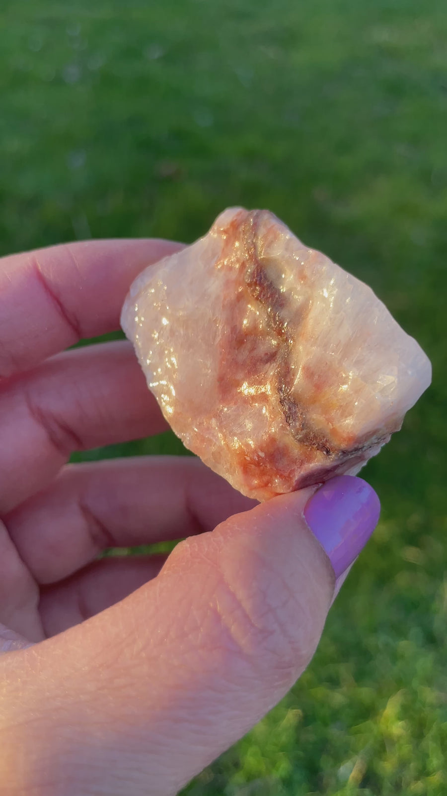 Rose pink calcite raw