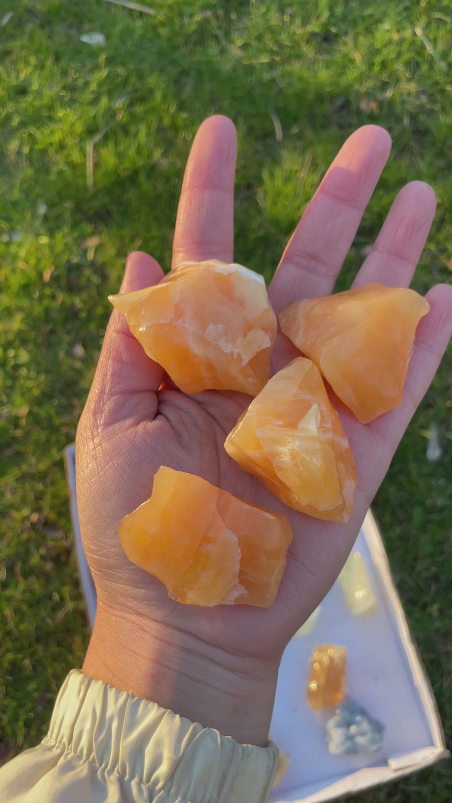 Orange calcite raw