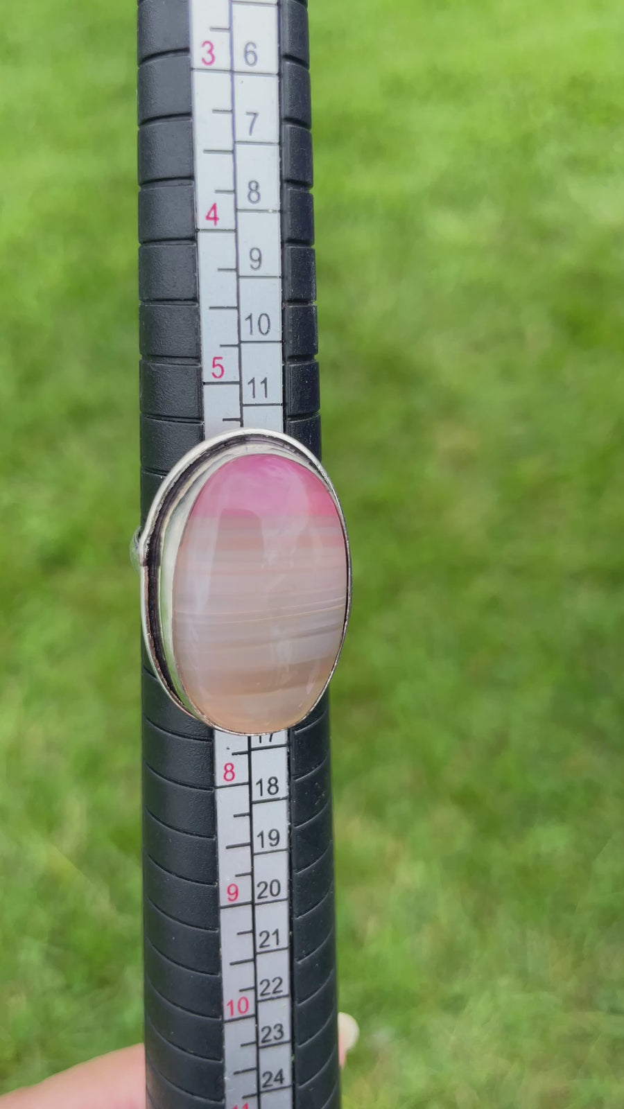 Pink Agate ring size 6