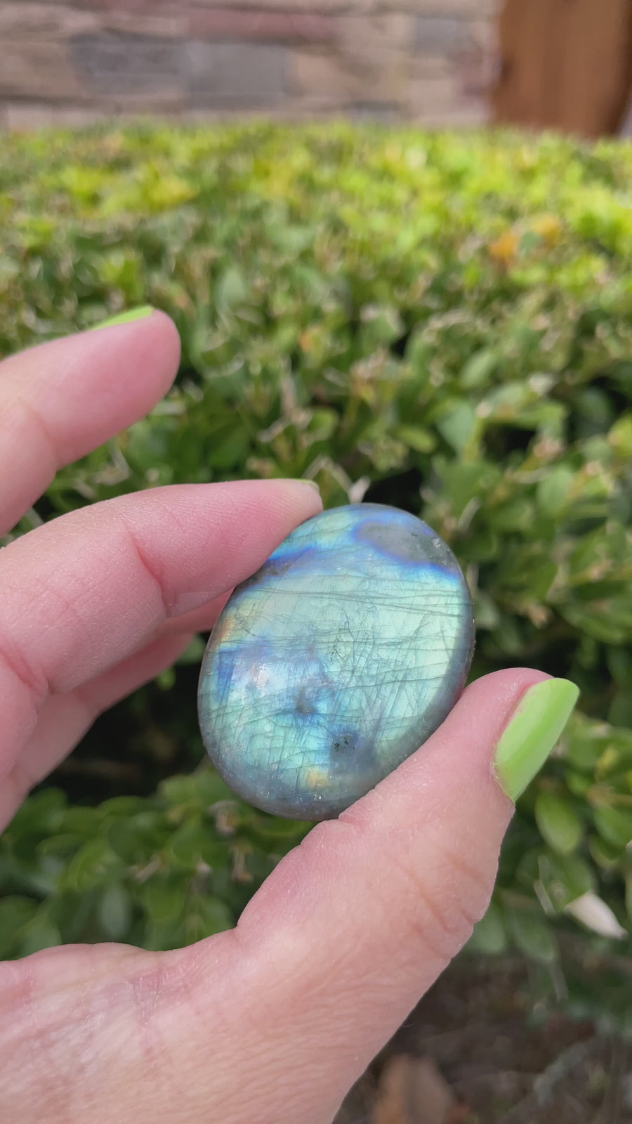 Labradorite cabochon worry stone