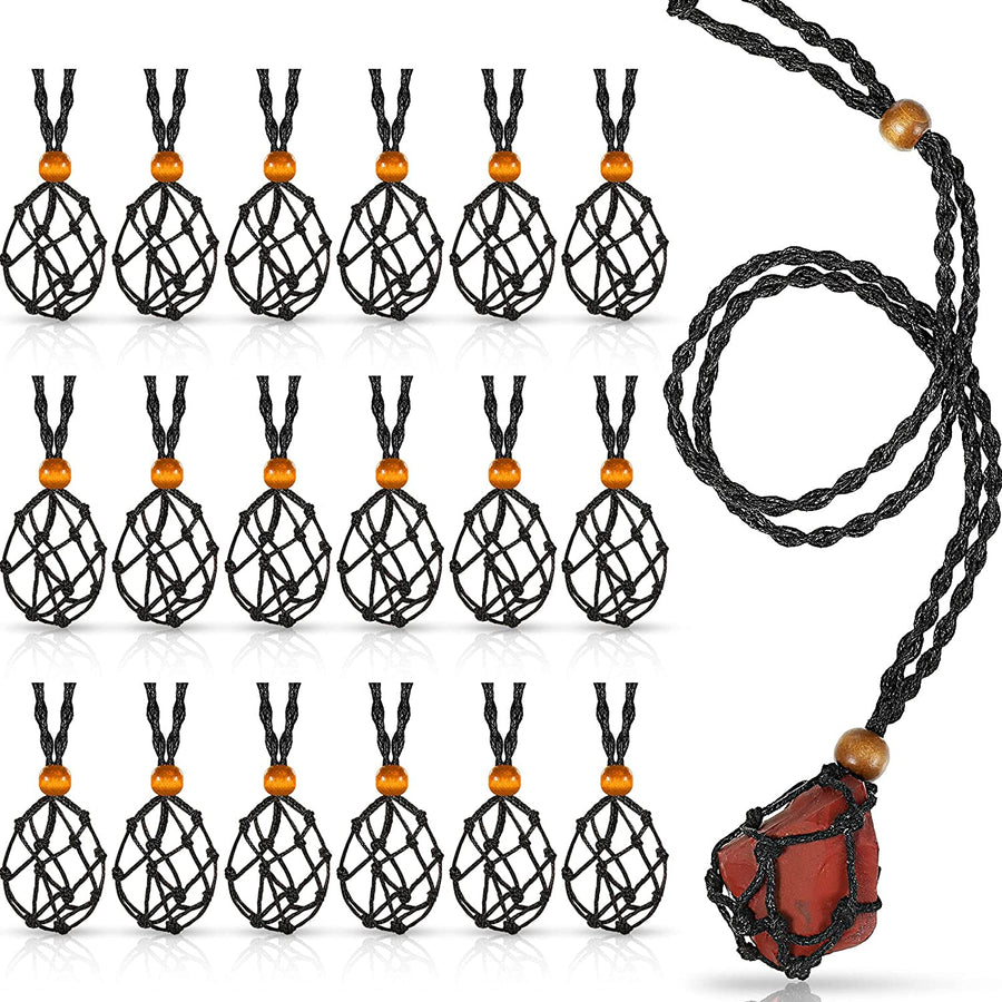 Macramé cage Necklace with mystery tumble